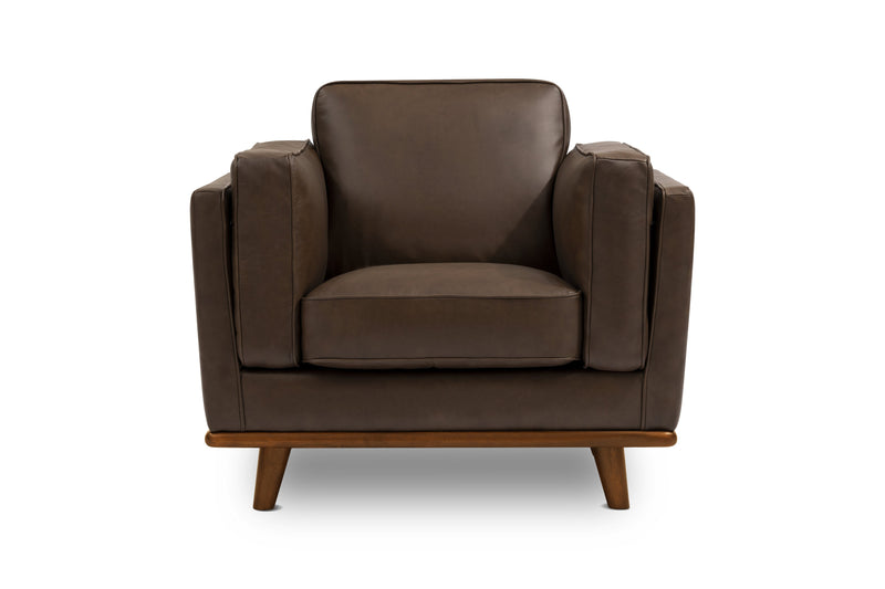 Valencia Artisan Top Grain Leather Accent Chair, Chocolate