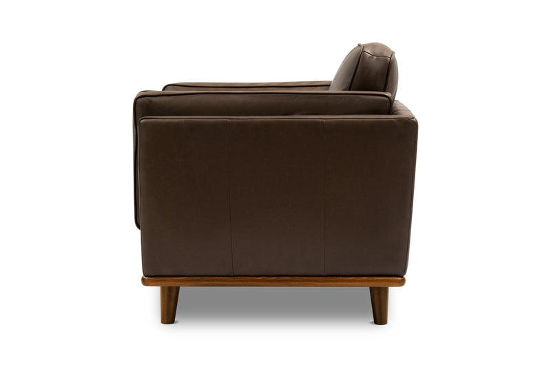 Valencia Artisan Top Grain Leather Accent Chair, Chocolate