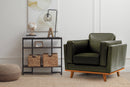 Valencia Artisan Top Grain Leather Accent Chair, Olive Green