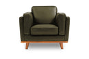 Valencia Artisan Top Grain Leather Accent Chair, Olive Green