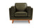 Valencia Artisan Top Grain Leather Accent Chair, Olive Green