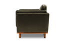 Valencia Artisan Top Grain Leather Accent Chair, Olive Green