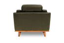 Valencia Artisan Top Grain Leather Accent Chair, Olive Green