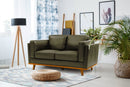 Valencia Artisan Top Grain Leather Loveseat Sofa, Olive Green