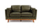Valencia Artisan Top Grain Leather Loveseat Sofa, Olive Green