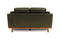 Valencia Artisan Top Grain Leather Loveseat Sofa, Olive Green
