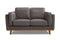 Valencia Artisan Top Grain Leather Loveseat Sofa, Modern Grey
