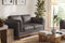 Valencia Artisan Top Grain Leather Loveseat Sofa, Modern Grey