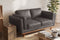 Valencia Artisan Top Grain Leather Loveseat Sofa, Modern Grey