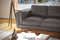 Valencia Artisan Top Grain Leather Loveseat Sofa, Modern Grey