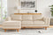 Valencia Artisan Top Grain Leather Three Seats with Left Chaise Sofa, Beige