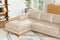 Valencia Artisan Top Grain Leather Three Seats with Left Chaise Sofa, Beige