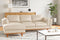 Valencia Artisan Top Grain Leather Three Seats with Left Chaise Sofa, Beige