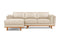 Valencia Artisan Top Grain Leather Three Seats with Left Chaise Sofa, Beige