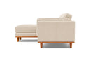 Valencia Artisan Top Grain Leather Three Seats with Left Chaise Sofa, Beige