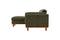 Valencia Artisan Top Grain Leather Three Seats with Left Chaise Leather Sofa, Olive Green