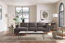 Valencia Artisan Top Grain Leather Three Seats with Left Chaise Sofa, Modern Grey