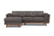 Valencia Artisan Top Grain Leather Three Seats with Left Chaise Sofa, Modern Grey