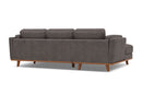 Valencia Artisan Top Grain Leather Three Seats with Left Chaise Sofa, Modern Grey