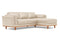 Valencia Artisan Top Grain Leather Three Seats with Right Chaise Sofa, Beige