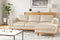 Valencia Artisan Top Grain Leather Three Seats with Right Chaise Sofa, Beige