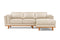 Valencia Artisan Top Grain Leather Three Seats with Right Chaise Sofa, Beige