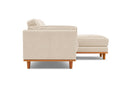 Valencia Artisan Top Grain Leather Three Seats with Right Chaise Sofa, Beige