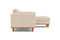 Valencia Artisan Top Grain Leather Three Seats with Right Chaise Sofa, Beige