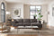 Valencia Artisan Top Grain Leather Three Seats with Right Chaise Sofa, Modern Grey
