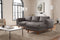 Valencia Artisan Top Grain Leather Three Seats with Right Chaise Sofa, Modern Grey