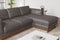 Valencia Artisan Top Grain Leather Three Seats with Right Chaise Sofa, Modern Grey