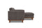 Valencia Artisan Top Grain Leather Three Seats with Right Chaise Sofa, Modern Grey