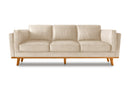 Valencia Artisan Top Grain Leather Wide Three Seats Sofa, Beige