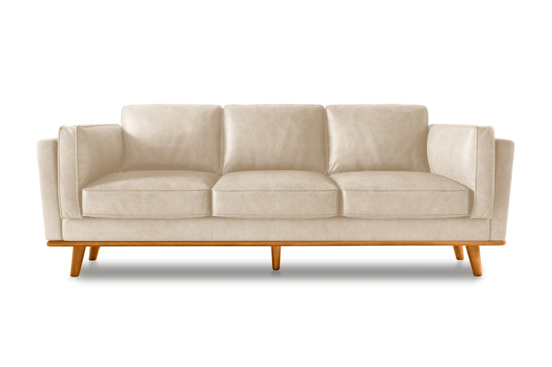 Valencia Artisan Top Grain Leather Wide Three Seats Sofa, Beige