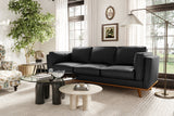 Valencia Artisan Top Grain Leather Wide Three Seats Sofa, Black