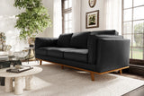 Valencia Artisan Top Grain Leather Wide Three Seats Sofa, Black