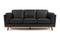 Valencia Artisan Top Grain Leather Wide Three Seats Sofa, Black