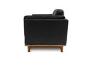 Valencia Artisan Top Grain Leather Wide Three Seats Sofa, Black