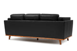 Valencia Artisan Top Grain Leather Wide Three Seats Sofa, Black