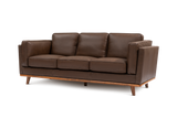 Valencia Artisan Top Grain Leather Wide Three Seats Sofa, Chocolate