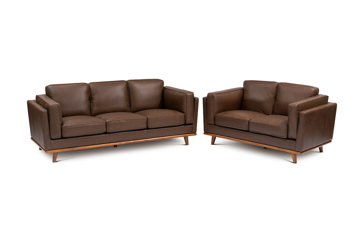 Valencia Artisan Top Grain Leather Wide Three Seats Sofa, Chocolate