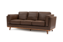 Valencia Artisan Top Grain Leather Wide Three Seats Sofa, Chocolate