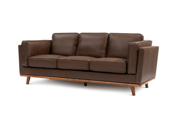 Valencia Artisan Top Grain Leather Wide Three Seats Sofa, Chocolate
