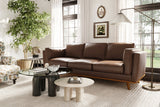 Valencia Artisan Top Grain Leather Wide Three Seats Sofa, Chocolate