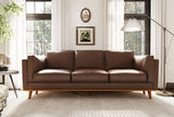 Valencia Artisan Top Grain Leather Wide Three Seats Sofa, Chocolate