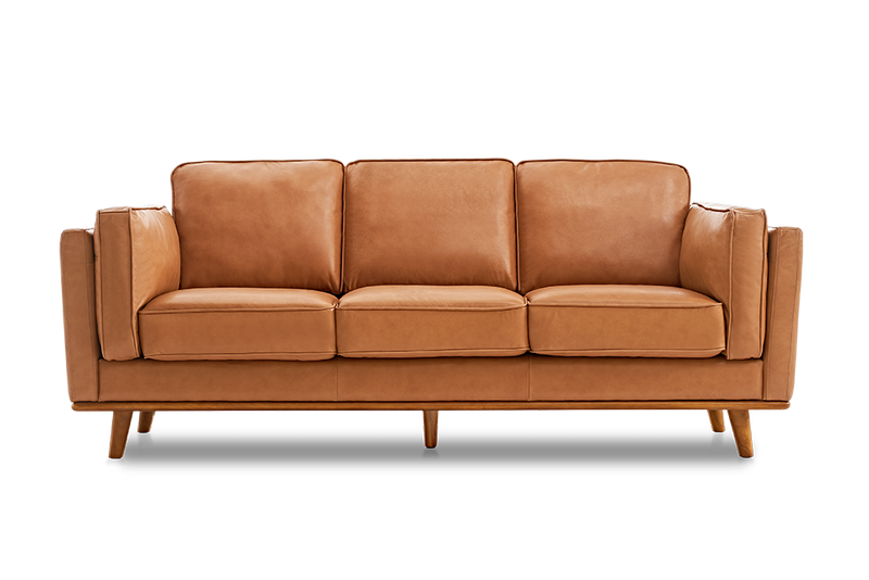 Valencia Artisan Top Grain Leather Wide Three Seats Sofa, Cognac