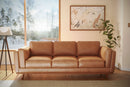 Valencia Artisan Top Grain Leather Wide Three Seats Sofa, Cognac