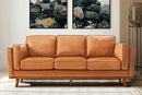 Valencia Artisan Top Grain Leather Wide Three Seats Sofa, Cognac