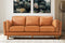 Valencia Artisan Top Grain Leather Wide Three Seats Sofa, Cognac
