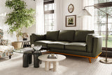 Valencia Artisan Top Grain Leather Wide Three Seats Sofa, Olive Green